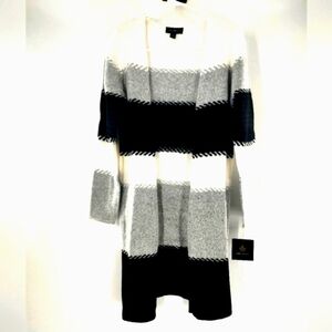 Fortune & Ivy Women's Open Front Black Grey Cardigan Size XS